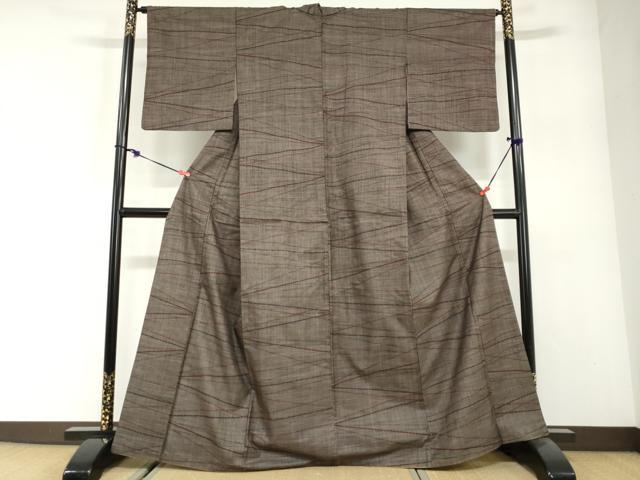 平和屋着物●本場大島紬 7マルキ 変わり縞 正絹 逸品 DABG2861ud