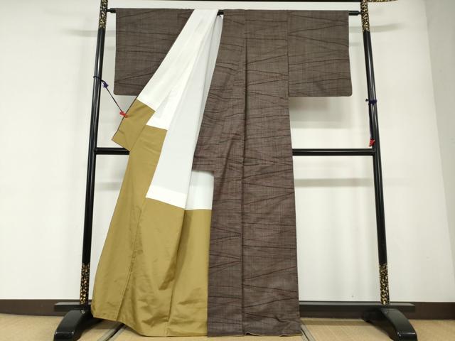 平和屋着物●本場大島紬 7マルキ 変わり縞 正絹 逸品 DABG2861ud