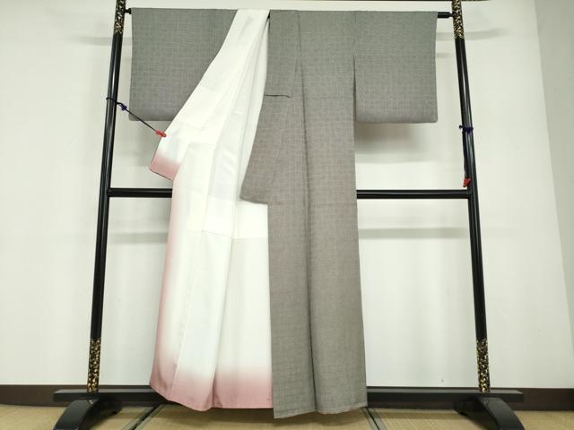 平和屋着物●江戸小紋 角通し 反端付き 正絹 逸品 DABG2869ud