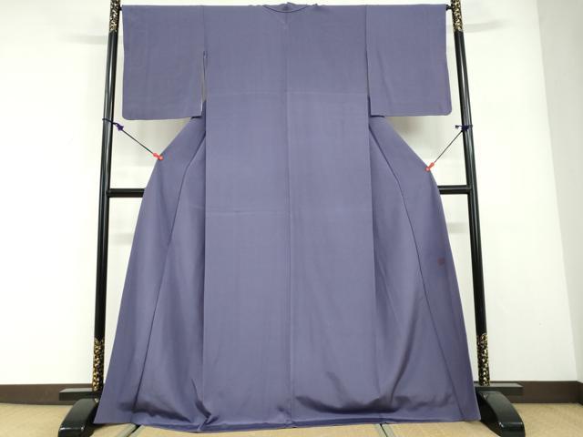 平和屋着物●中嶋まさひろ 蝋彩染作家 色無地 古代紫色 正絹 逸品 DABG2900ud