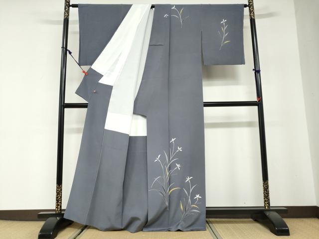 平和屋着物●本加賀友禅作家 金丸修一 訪問着 草花文 さが美扱い 正絹 逸品 DABG2907ud
