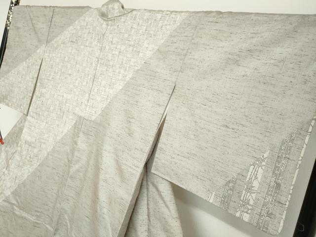 平和屋着物●二代目 川村久太郎 訪問着 ぜんまい紬地 笹竹文 正絹 逸品 DABG2920ud
