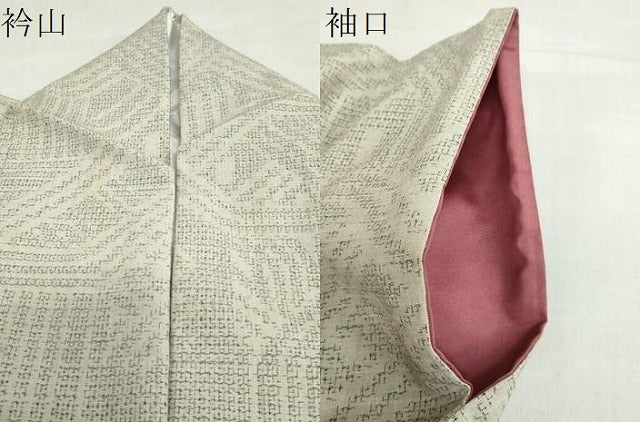平和屋着物●結城紬 80亀甲 抽象文様 正絹 逸品 DABG2922ud