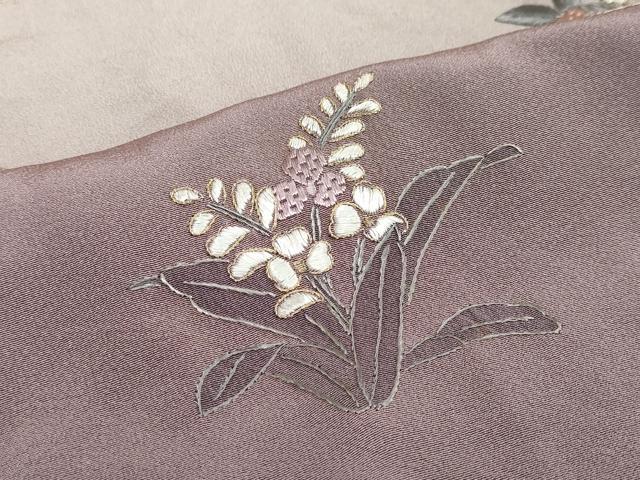 平和屋着物●中国三大刺繍 スワトウ刺繍 総刺繍 訪問着 熨斗草花文 暈し染め 金彩 正絹 逸品 DABG2942ud