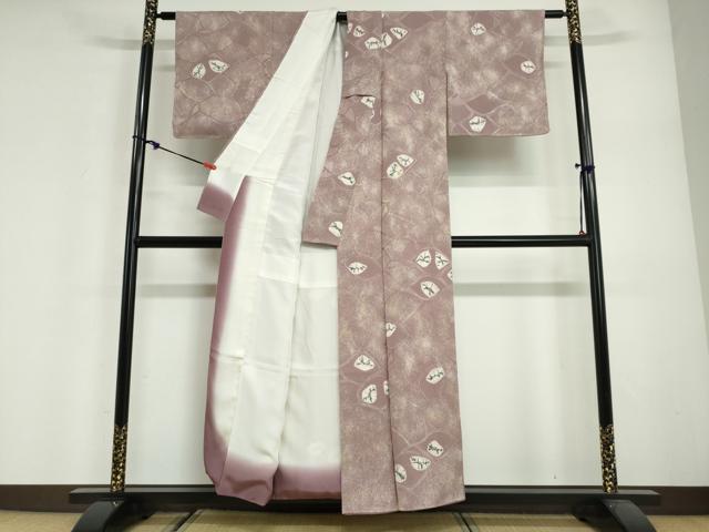 平和屋着物●上質な小紋 絞り 地紋起こし 抽象文様 正絹 逸品 DABG2956ud