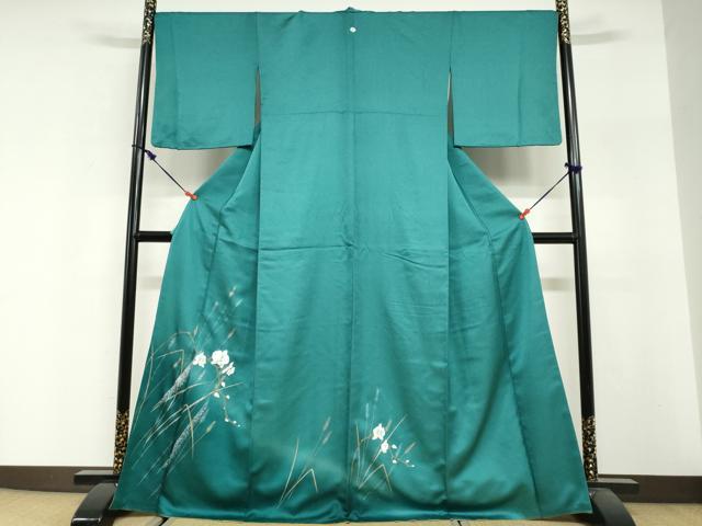 平和屋着物●訪問着 草花文 暈し染め 金銀彩 正絹 逸品 DABG2970ud