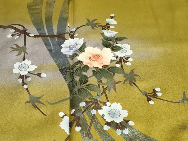 平和屋着物●訪問着 束ね熨斗草花文 暈し染め 金彩 正絹 逸品 未使用 DABG2972ud