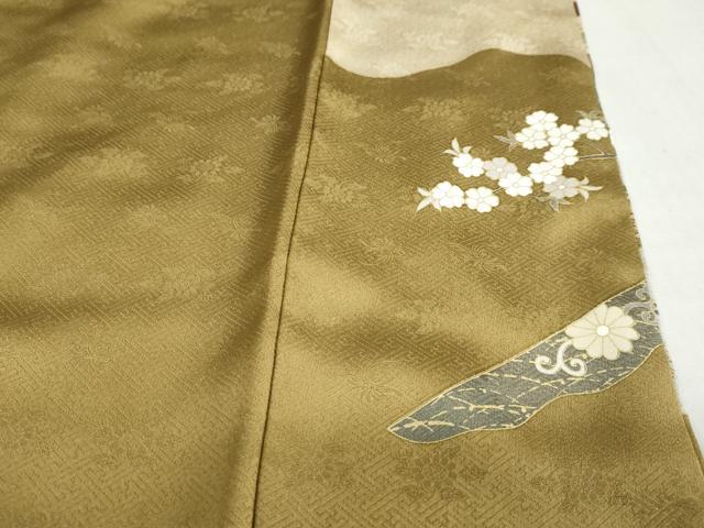 平和屋着物●訪問着 駒刺繍 雪輪飛鶴花文 金彩 正絹 逸品 DABG2979ud