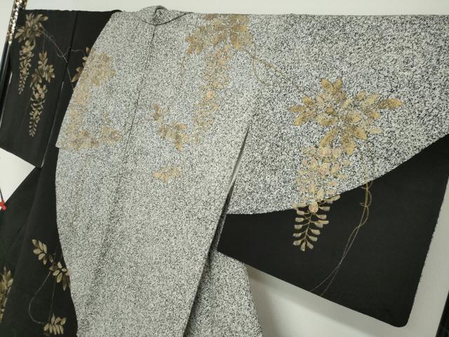 平和屋着物●英王室献上友禅作家 木下勝功 訪問着 藤花房 たたき染め 金彩 正絹 逸品 DABG2980ud