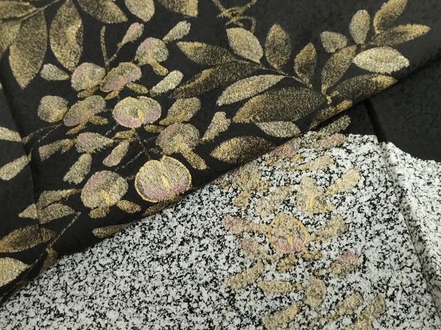 平和屋着物●英王室献上友禅作家 木下勝功 訪問着 藤花房 たたき染め 金彩 正絹 逸品 DABG2980ud