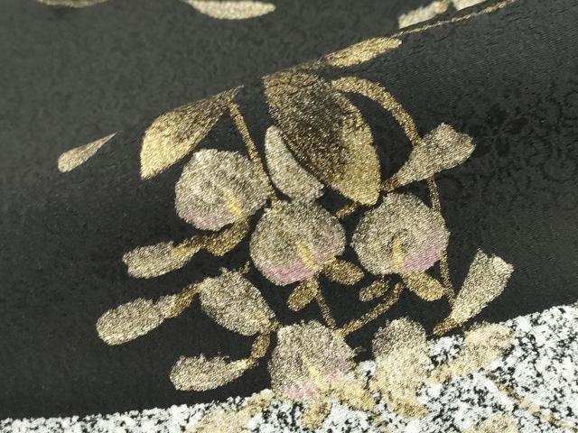 平和屋着物●英王室献上友禅作家 木下勝功 訪問着 藤花房 たたき染め 金彩 正絹 逸品 DABG2980ud
