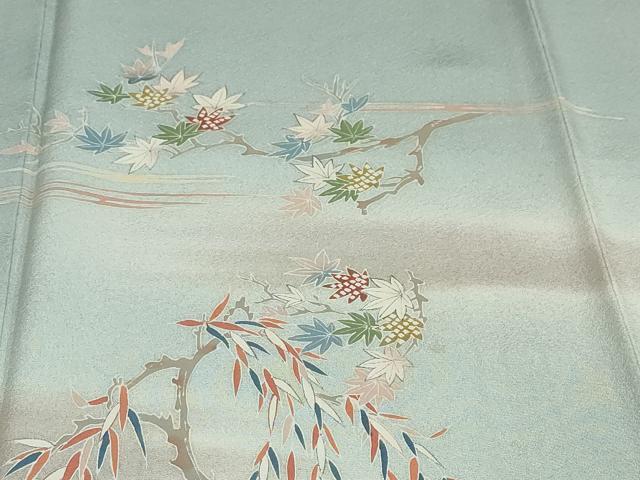 平和屋着物●訪問着 友禅 作家物 風景草花文 暈し染め 正絹 逸品 DABG2981ud