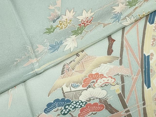 平和屋着物●訪問着 友禅 作家物 風景草花文 暈し染め 正絹 逸品 DABG2981ud