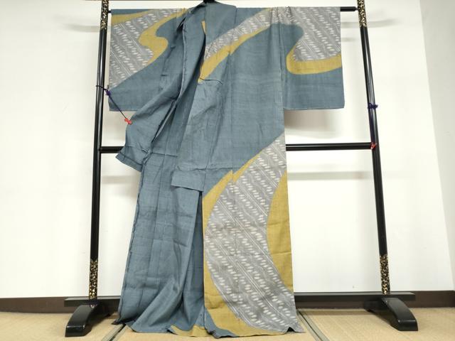 平和屋着物●染織の名門 しょうざん 生紬 訪問着 抽象文様 仮絵羽 正絹 逸品 未使用 DABG2983ud