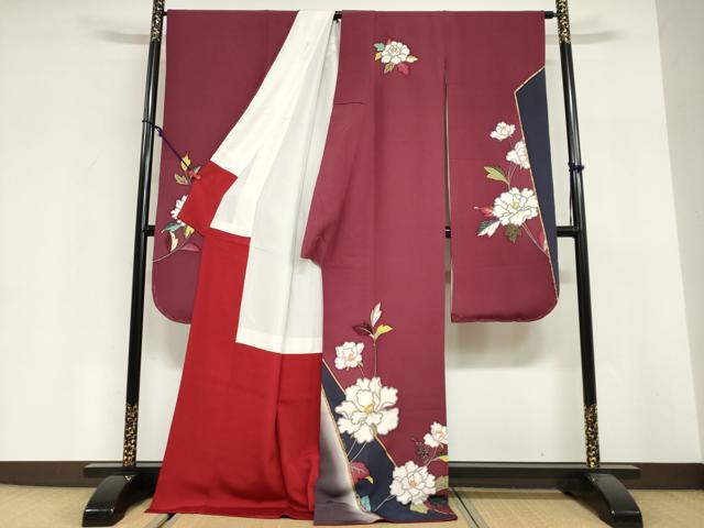 平和屋着物●豪華振袖 駒刺繍 枝花文 暈し染め 金彩 正絹 逸品 DABG2990ud