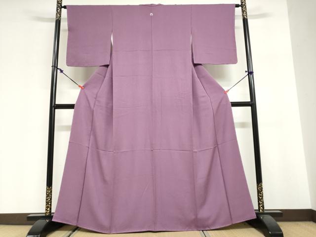 平和屋着物●上質な色無地 紋意匠 若紫色 京都きもの友禅扱い 正絹 逸品 未使用 DABG2997ud