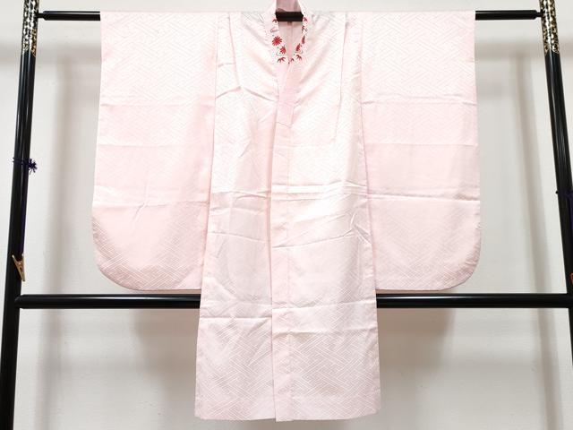 平和屋着物∵女の子 十三参り 子供 祝着・長襦袢(無双仕立て・半衿刺繍)セット 総絞り 雲取り青海波 逸品 DABG3317ma
