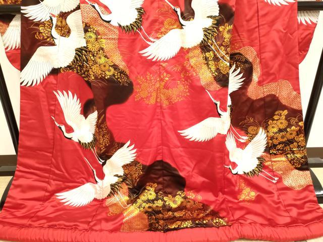 平和屋本店●色打掛 お引きずり 和装 婚礼 結婚式 花嫁 神社挙式 総刺繍 飛鶴花文 金彩 逸品 DABG3527du