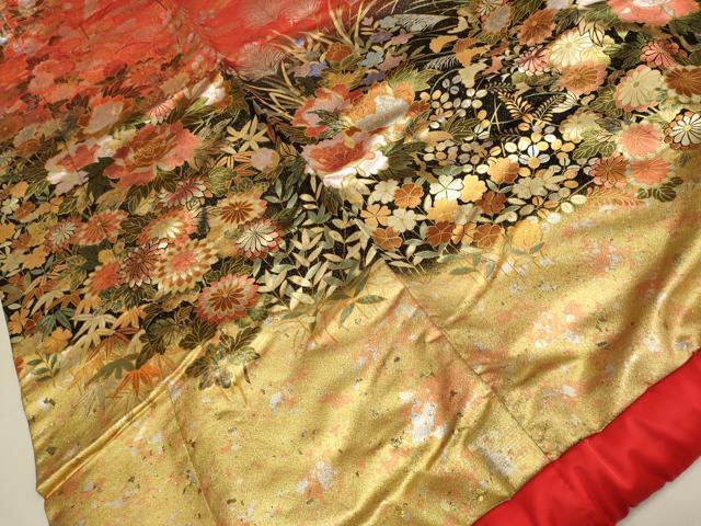 平和屋本店●色打掛 お引きずり 和装 婚礼 結婚式 花嫁 神社挙式 花車文 金銀彩 金通し地 逸品 DABG3548du