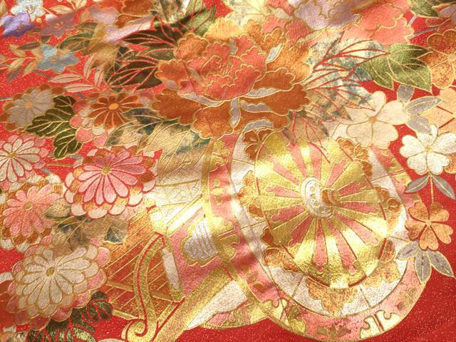 平和屋本店●色打掛 お引きずり 和装 婚礼 結婚式 花嫁 神社挙式 花車文 金銀彩 金通し地 逸品 DABG3548du