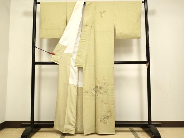 平和屋着物▼中国三大刺繍 スワトウ刺繍 汕頭刺繍 相良刺繍 総刺繍 訪問着 冊子花文 金糸 正絹 逸品 DABG3582du