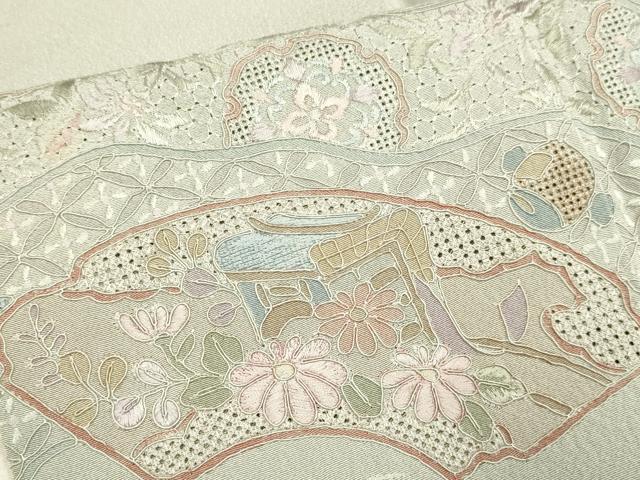 平和屋着物▼中国三大刺繍 スワトウ刺繍 汕頭刺繍 総刺繍 訪問着 地紙吉祥花文 正絹 逸品 DABG3591du