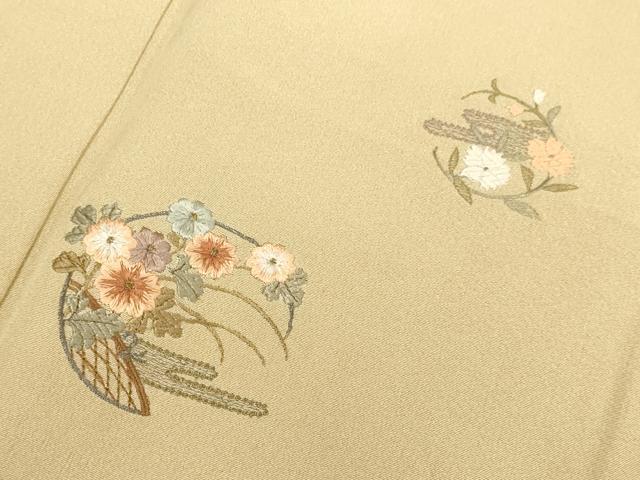 平和屋着物▼訪問着 総刺繍 草花文 正絹 逸品 DABG3593du