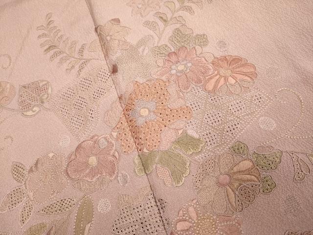平和屋着物▼中国三大刺繍 スワトウ刺繍 汕頭刺繍 総刺繍 訪問着 辻が花 正絹 逸品 DABG3599du