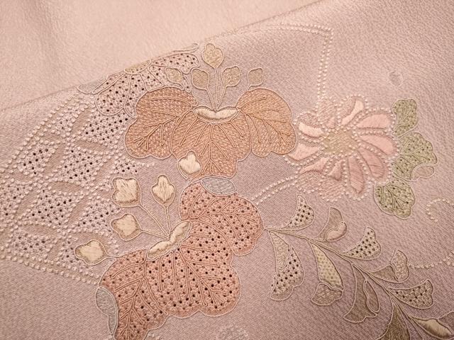 平和屋着物▼中国三大刺繍 スワトウ刺繍 汕頭刺繍 総刺繍 訪問着 辻が花 正絹 逸品 DABG3599du