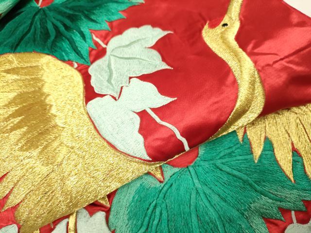 平和屋本店●色打掛 お引きずり 和装 婚礼 結婚式 花嫁 神社挙式 総刺繍 飛鶴蔦の葉文 金糸 逸品 DABG3602du