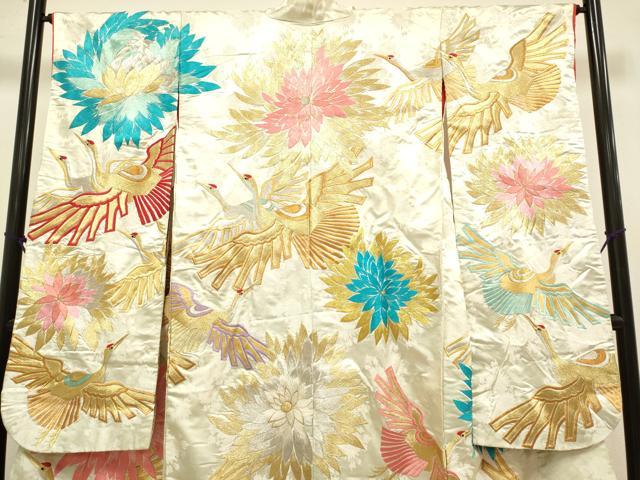 平和屋本店●色打掛 お引きずり 和装 婚礼 結婚式 花嫁 神社挙式 総刺繍 飛鶴花文 金銀糸 逸品 DABG3603du