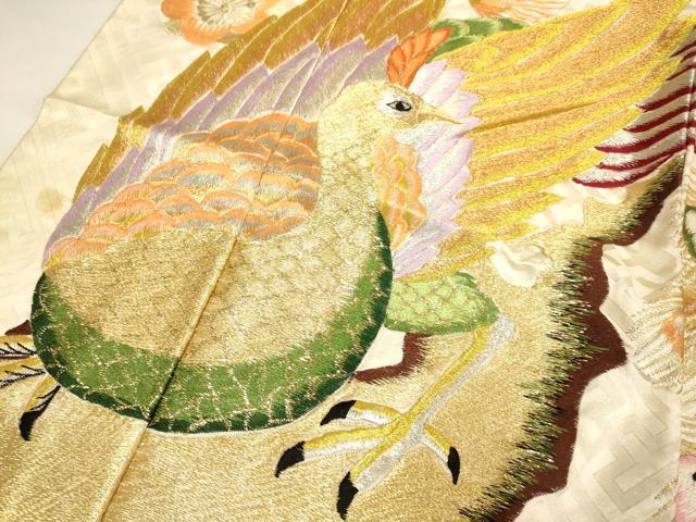 平和屋本店●色打掛 お引きずり 和装 婚礼 結婚式 花嫁 神社挙式 総刺繍 孔雀 松竹梅 金銀糸 逸品 DABG3605du