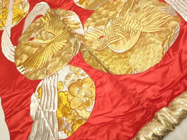 平和屋本店●色打掛 お引きずり 和装 婚礼 結婚式 花嫁 神社挙式 総刺繍 飛鶴御所車吉祥花文 金銀糸 逸品 DABG3607du