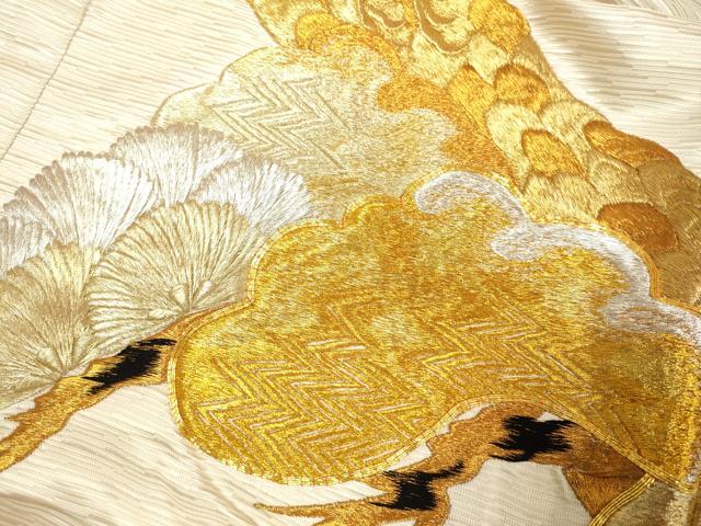 平和屋本店●色打掛 お引きずり 和装 婚礼 結婚式 花嫁 神社挙式 駒刺繍 総刺繍 飛鶴松文 金銀糸 逸品 DABG3608du