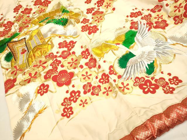 平和屋本店●色打掛 お引きずり 和装 婚礼 結婚式 花嫁 神社挙式 駒刺繍 総刺繍 飛鶴御所車梅松文 金彩 逸品 DABG3610du