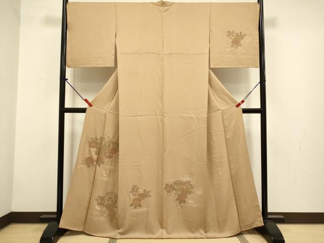 平和屋着物▼中国三大刺繍 スワトウ刺繍 汕頭刺繍 相良刺繍 総刺繍 訪問着 貝桶花文 金糸 正絹 逸品 DABG3615du