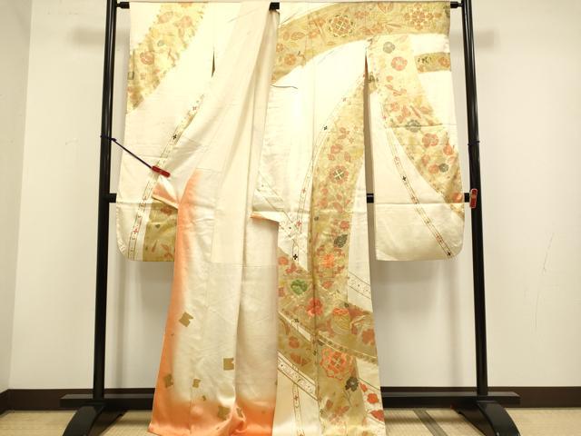 平和屋着物▼豪華振袖 駒刺繍 花鳥文 金彩 正絹 逸品 DABG3619du