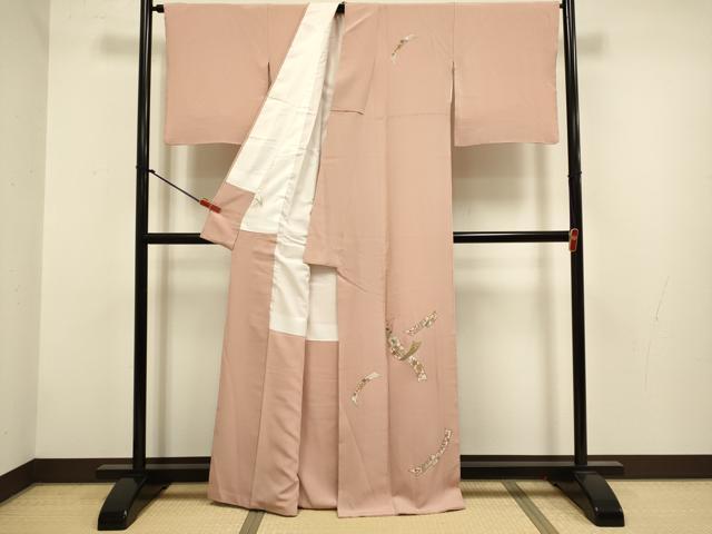 平和屋着物▼訪問着 総刺繍 短冊花文 正絹 逸品 DABG3634du