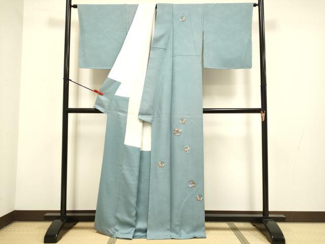 平和屋着物▼訪問着 総刺繍 草花文 正絹 逸品 DABG3699du