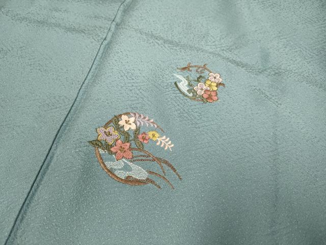 平和屋着物▼訪問着 総刺繍 草花文 正絹 逸品 DABG3699du