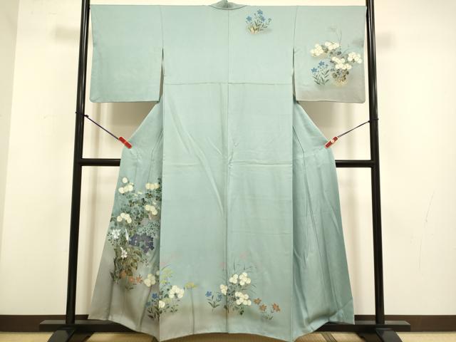 平和屋着物▼訪問着 草花文 暈し染め 金彩 正絹 逸品 DABG3718du