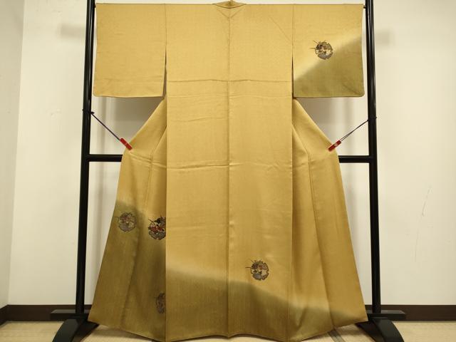 平和屋着物▼中国三大刺繍 スワトウ刺繍 汕頭刺繍 訪問着 雪輪花文 暈し染め 正絹 逸品 DABG3720du
