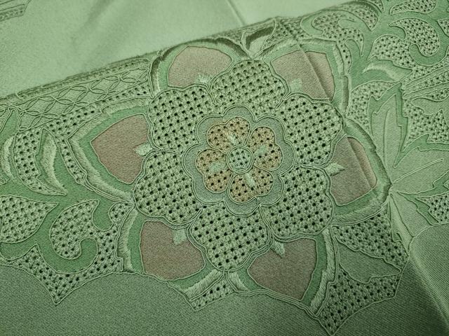 平和屋着物▼中国三大刺繍 スワトウ刺繍 汕頭刺繍 駒刺繍 総刺繍 訪問着 正倉院花文 暈し染め 正絹 逸品 DABG3723du
