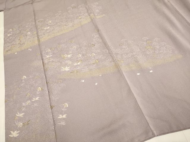 平和屋着物▼豪華色留袖 寿光織 草花文 金糸 鈴乃屋扱い 正絹 逸品 DABG3739du