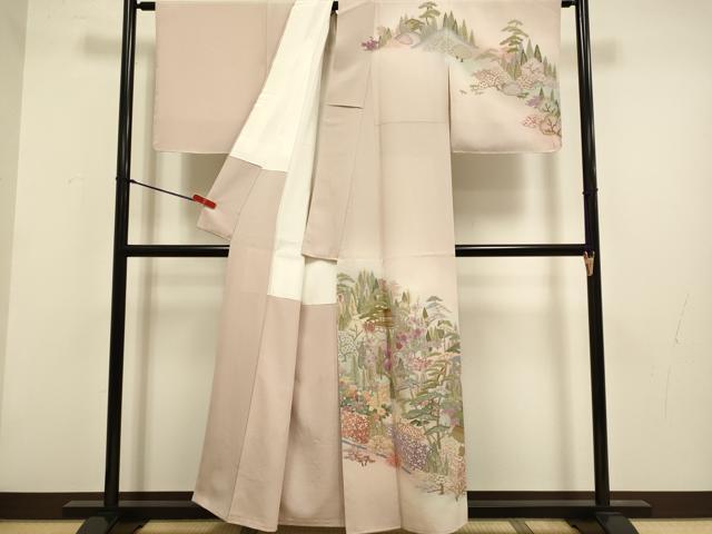 平和屋着物●中国三大刺繍 相良刺繍 総刺繍 訪問着 相良百景 竹田・知覧 暈し染め 金糸 正絹 逸品 DABG3740du