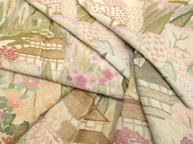 平和屋着物●中国三大刺繍 相良刺繍 総刺繍 訪問着 相良百景 竹田・知覧 暈し染め 金糸 正絹 逸品 DABG3740du