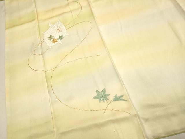 平和屋着物▼訪問着 駒刺繍 総刺繍 糸車文 暈し染め 正絹 逸品 DABG3749du