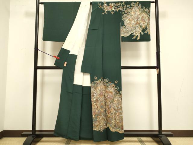平和屋着物●中国三大刺繍 相良刺繍 総刺繍 訪問着 人物文 正絹 逸品 DABG3753du