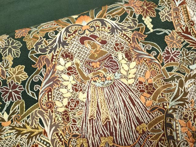 平和屋着物●中国三大刺繍 相良刺繍 総刺繍 訪問着 人物文 正絹 逸品 DABG3753du