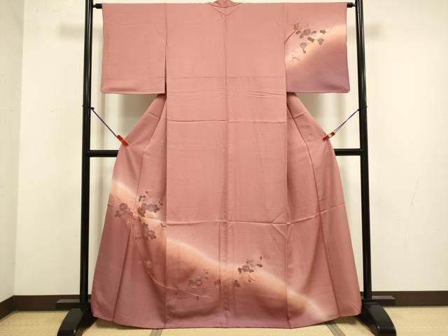 平和屋着物▼中国三大刺繍 スワトウ刺繍 汕頭刺繍 総刺繍 訪問着 菊 暈し染め 正絹 逸品 DABG3762du